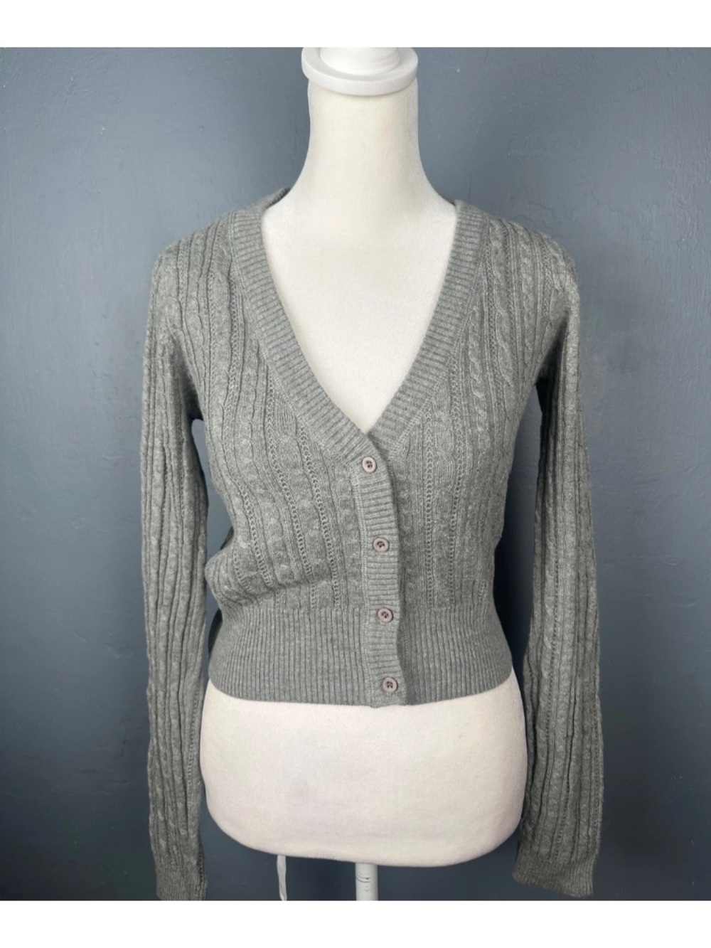 Forever 21 Youth Sz Medium Gray Button Down Cardigan